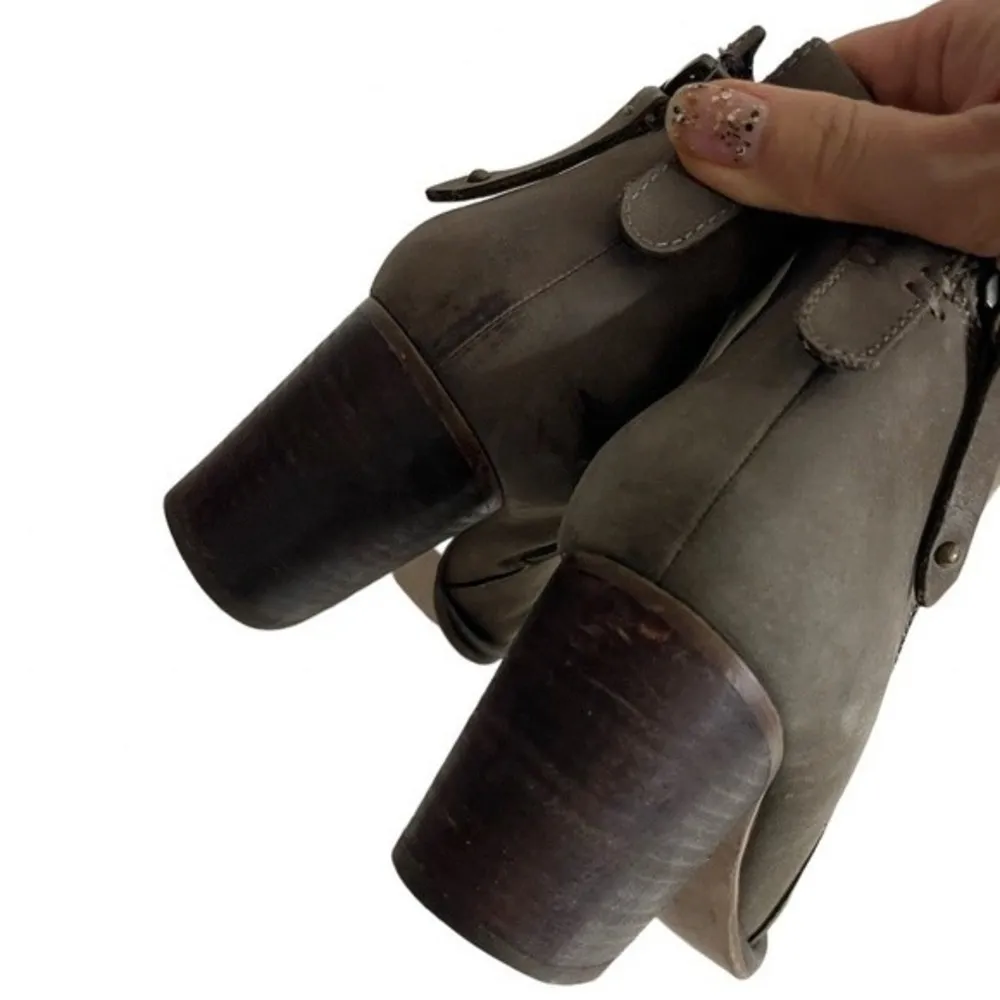 BLONDO WATERPROOF Leather Booties Taupe Stacked Block Heel Zipper Closure Size 9 - Image 7