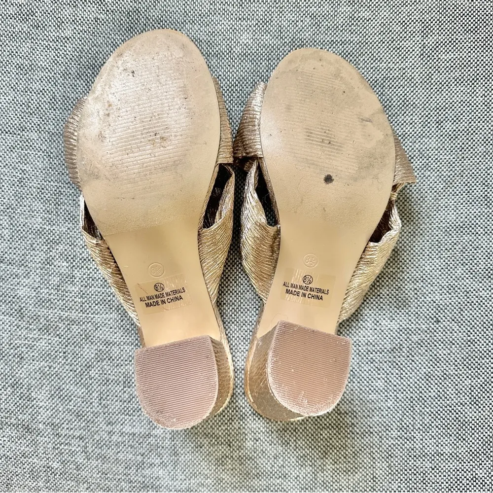 Lulu’s Dorothea Knotted High Heel Sandals Gold Size 8.5 - Image 5