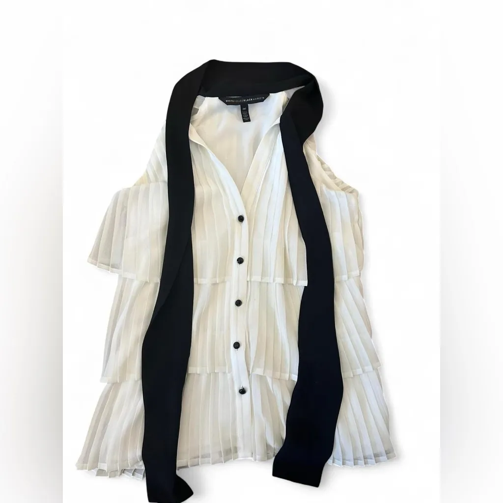 White House Black Market Pleated Bow Halter Size 00 NWOT Retail $110 - Image 8