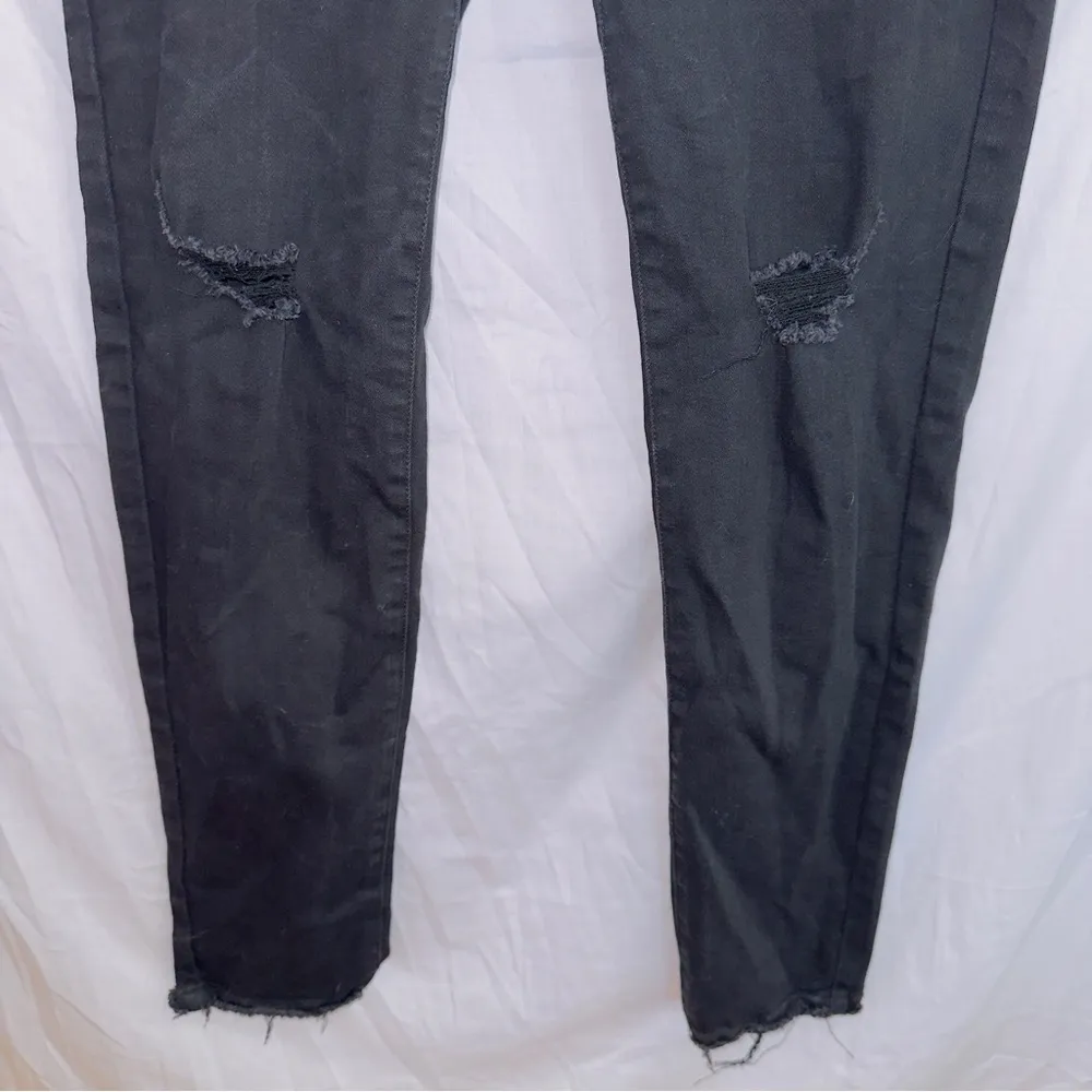 KanCan Black Wash Denim High Waisted Raw Hem Skinny Jeans size 31 - Image 4