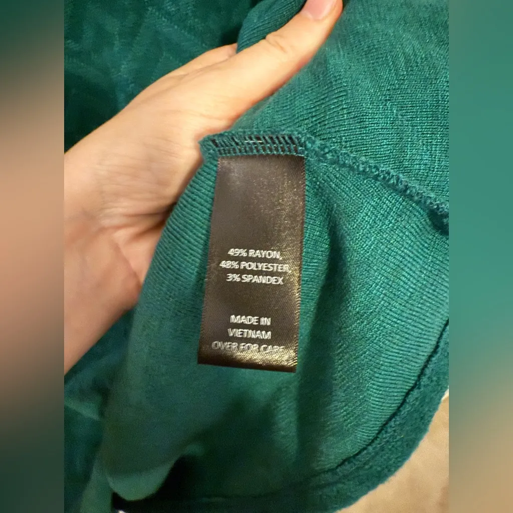 I.N. Studio Emerald Green Cowl Neck Oversized Sweater Flowy Top Size Large - Image 6