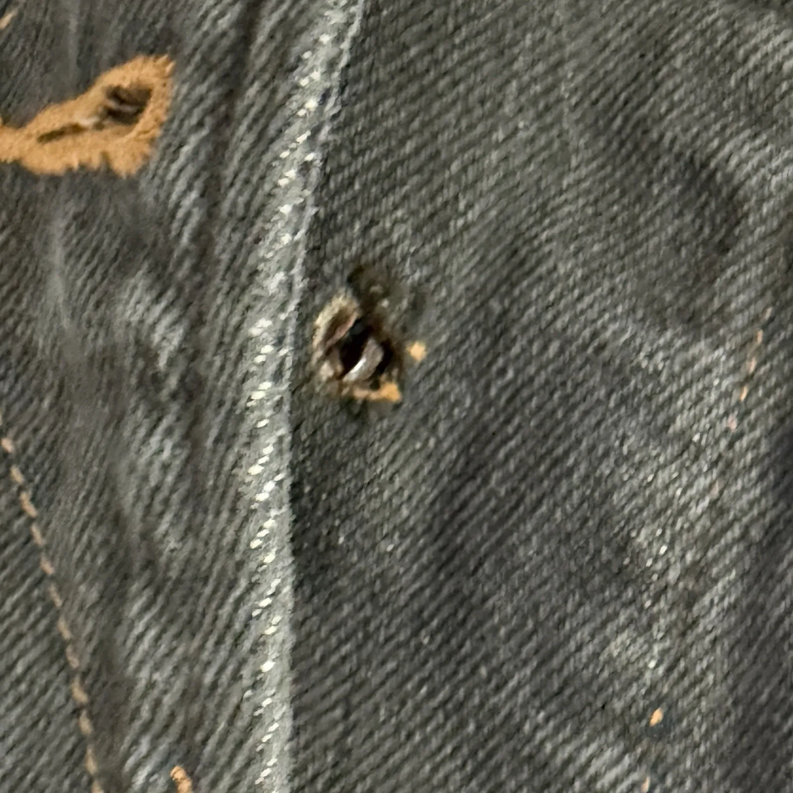 Limited Edition‎ Vintage Fringe Faded Black Denim Jacket sz Large 80's Unisex - Image 11