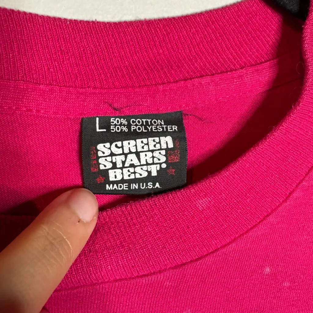 Vtg 1992 single stitch Daytona Beach pink tee - Image 4