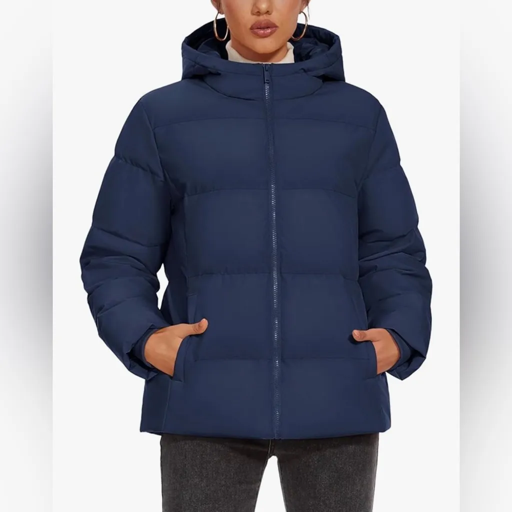 NEW Down Puffer Hood Lightweight Thermal Quilted Coat Zip - Image 5