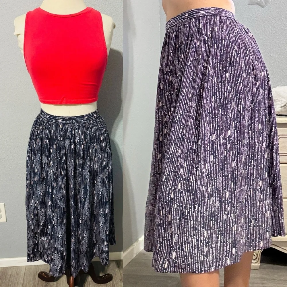 Evan Picone Vintage Women Blue Pull Over Midi‎ Skirt Size 100 Half Elastic Waist - Image 3