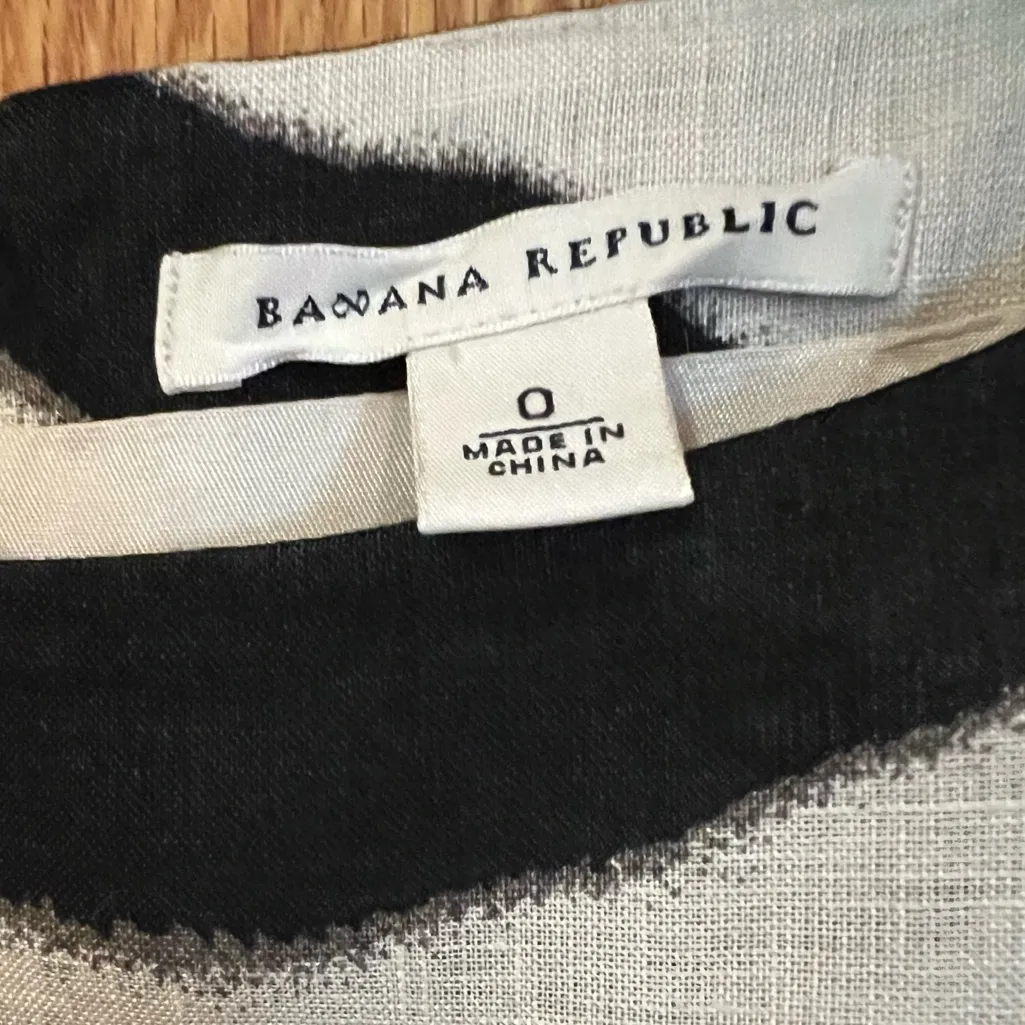 Banana Republic Zebra Print Linen Cocktail Sheath Dress Cap‎ Sleeve Size 0 - Image 9