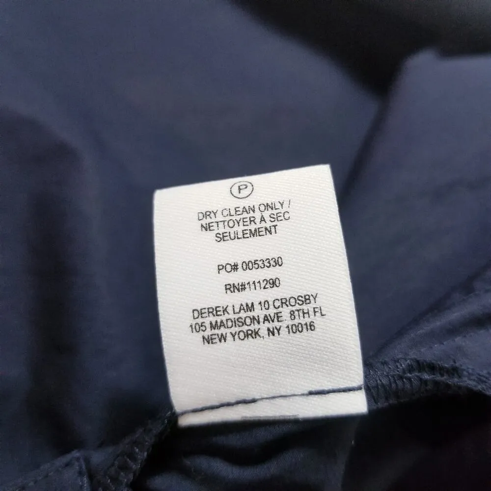 Derek Lam 10 Crosby Navy Collared Poplin Shirt Dress Pleated School Girl Blue Size 0 - Image 10