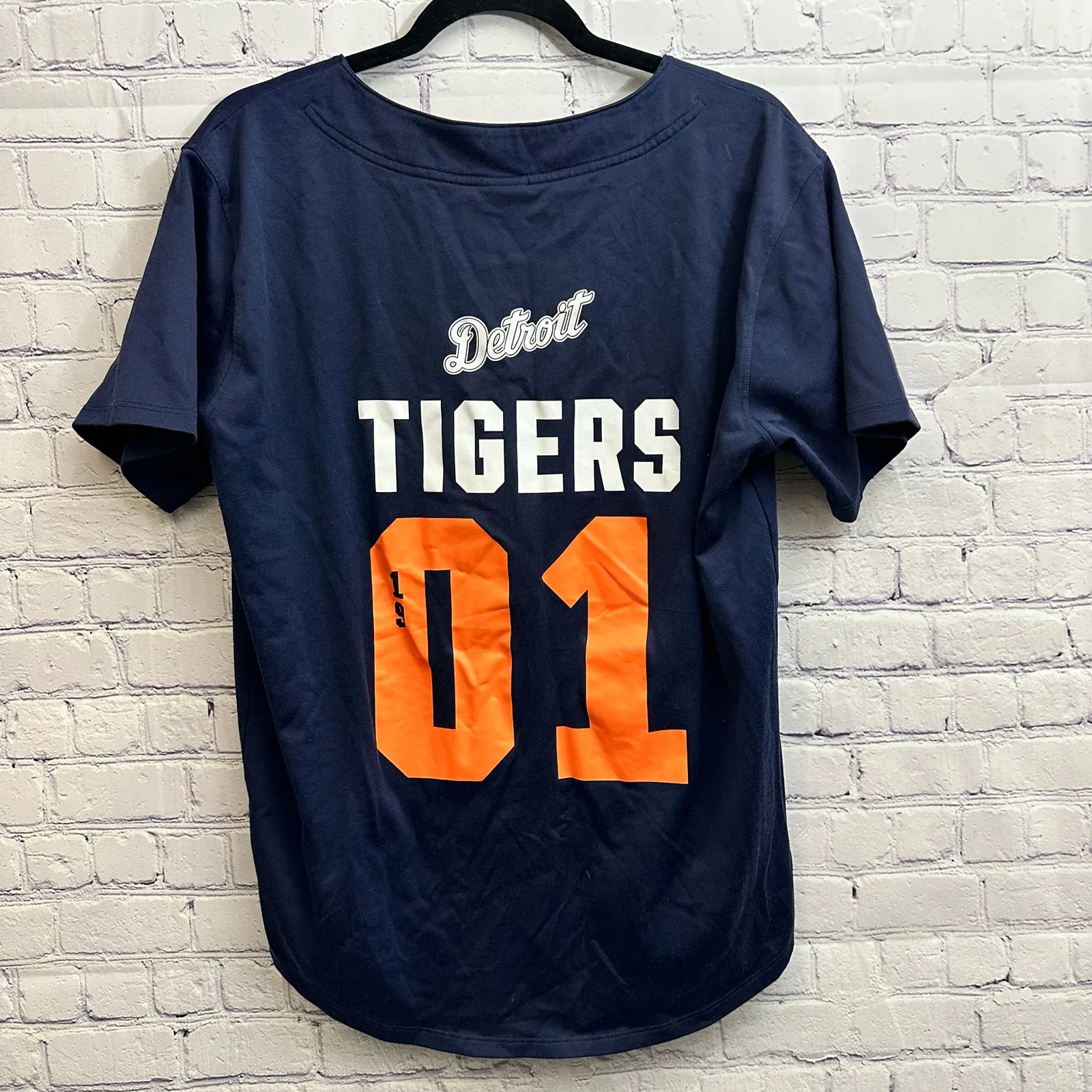 Victoria's Secret PINK MLB Collection Detroit Tigers Baseball Jersey Medium Blue - Image 4
