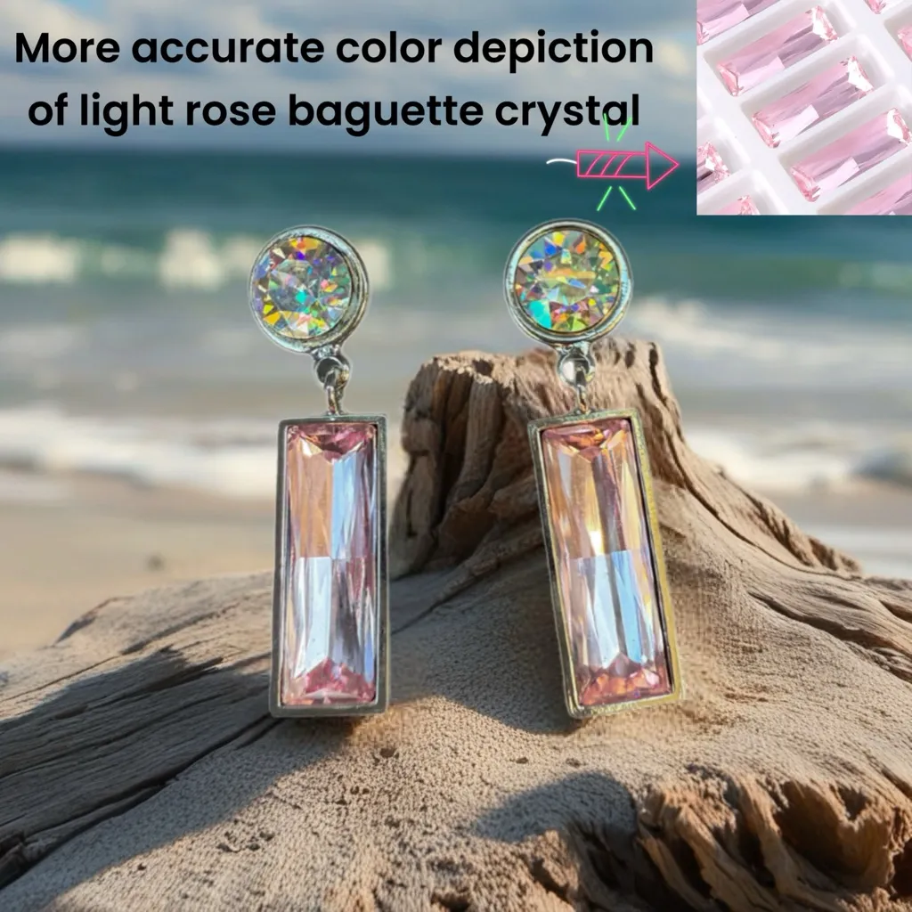 Handcrafted earrings with Austrian crystal Silver - Image 2