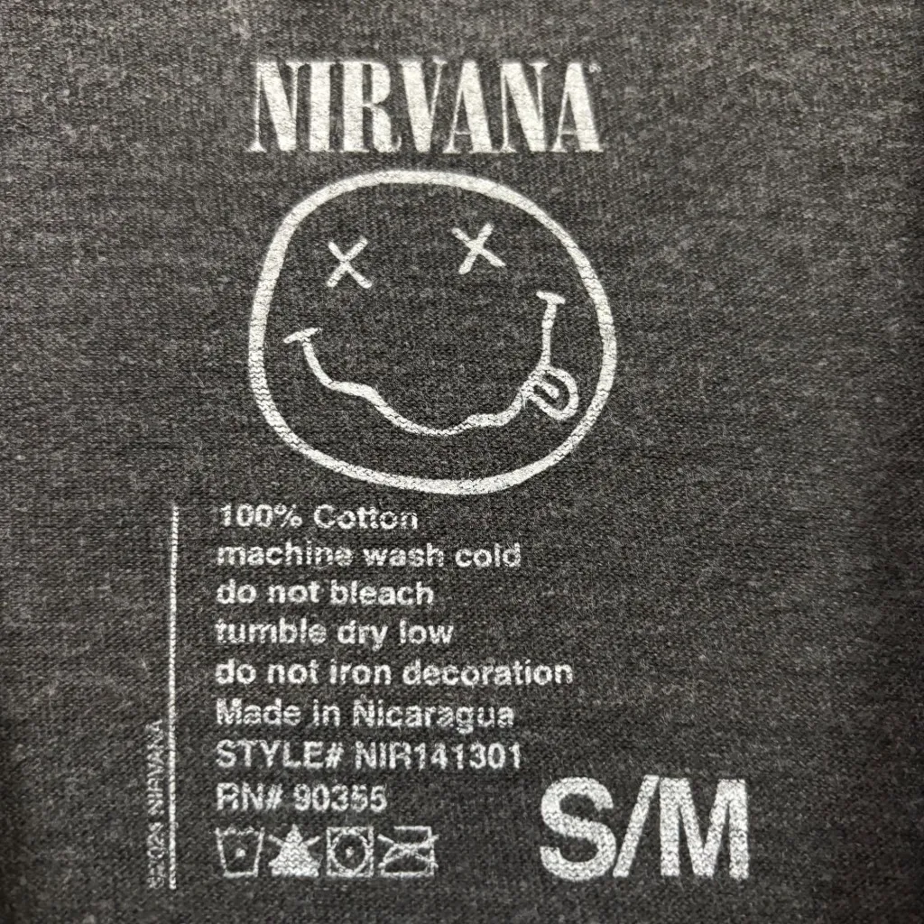 Nirvana In Utero Grunge Band Oversized T-Shirt Size S/M - Image 4