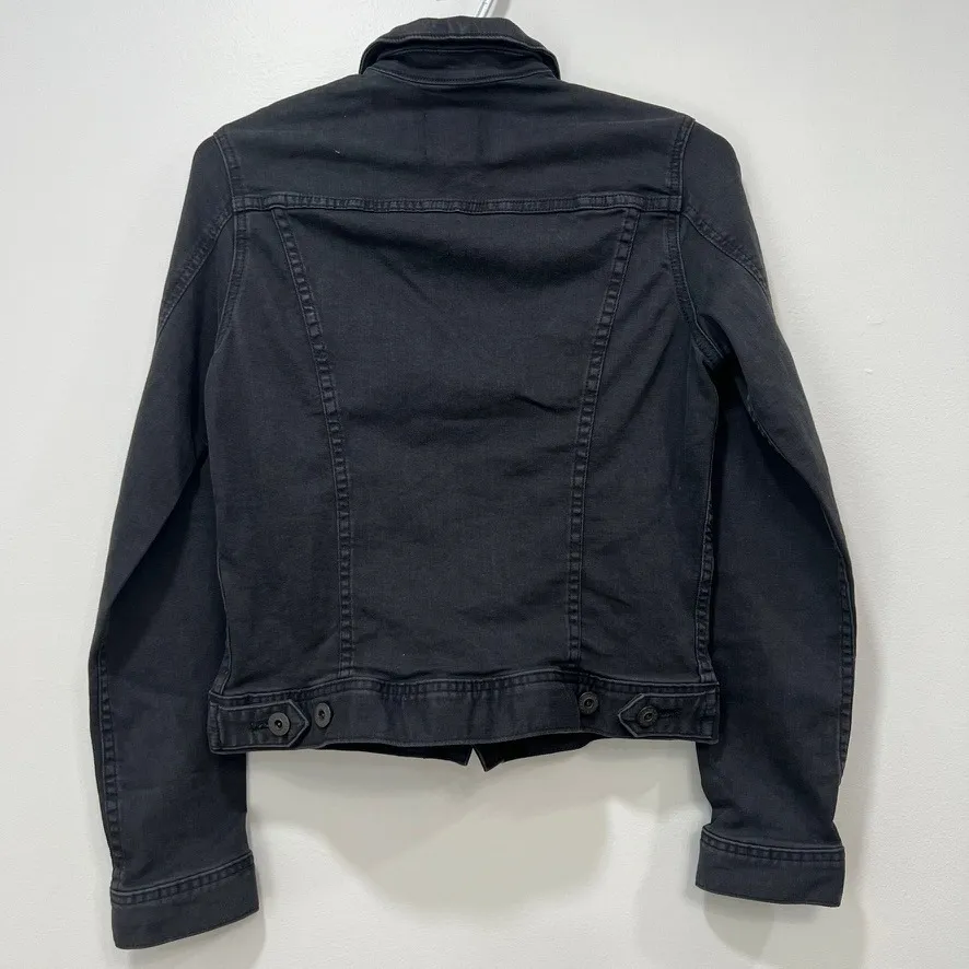 Adriano Goldschmied Womens Denim Jacket Small Black Cotton‎ Button Stretch - Image 2