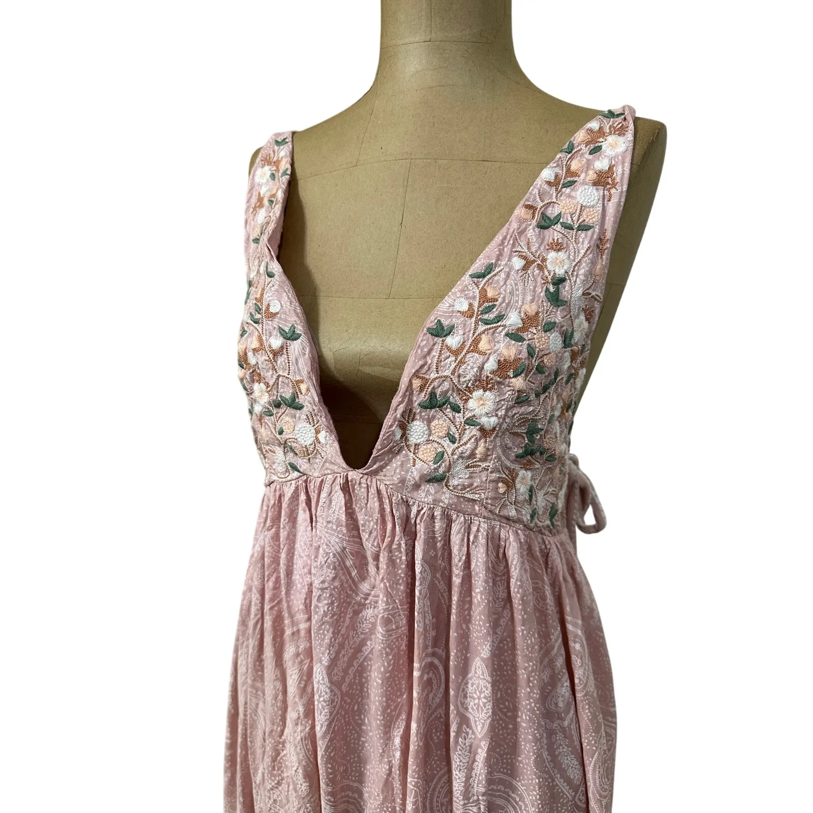 Anthropologie Pinnacle Shruti Sancheti Maxi Dress Pink Paisley Floral - Image 6