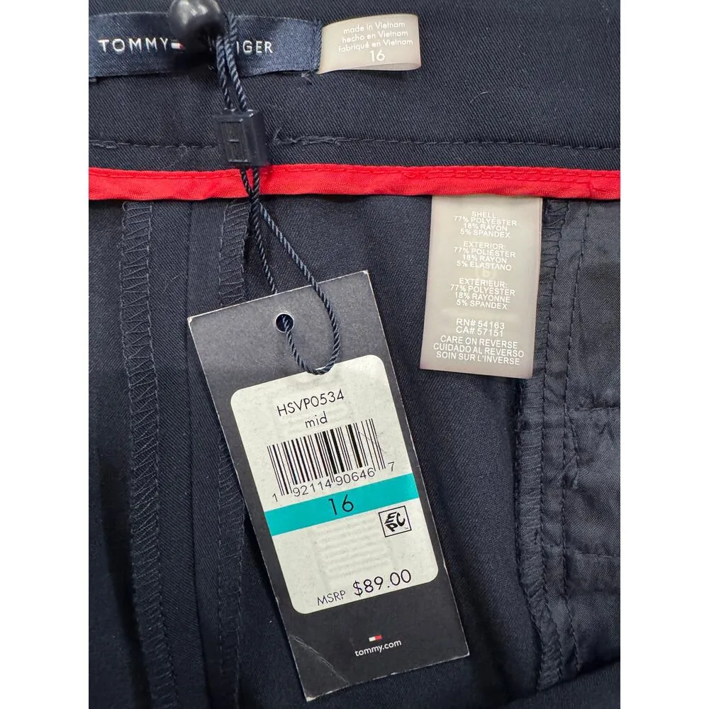 Tommy Hilfiger NWT Size 16 Women's Navy Blue Princeton Slim Ankle Trouser Pants - Image 5