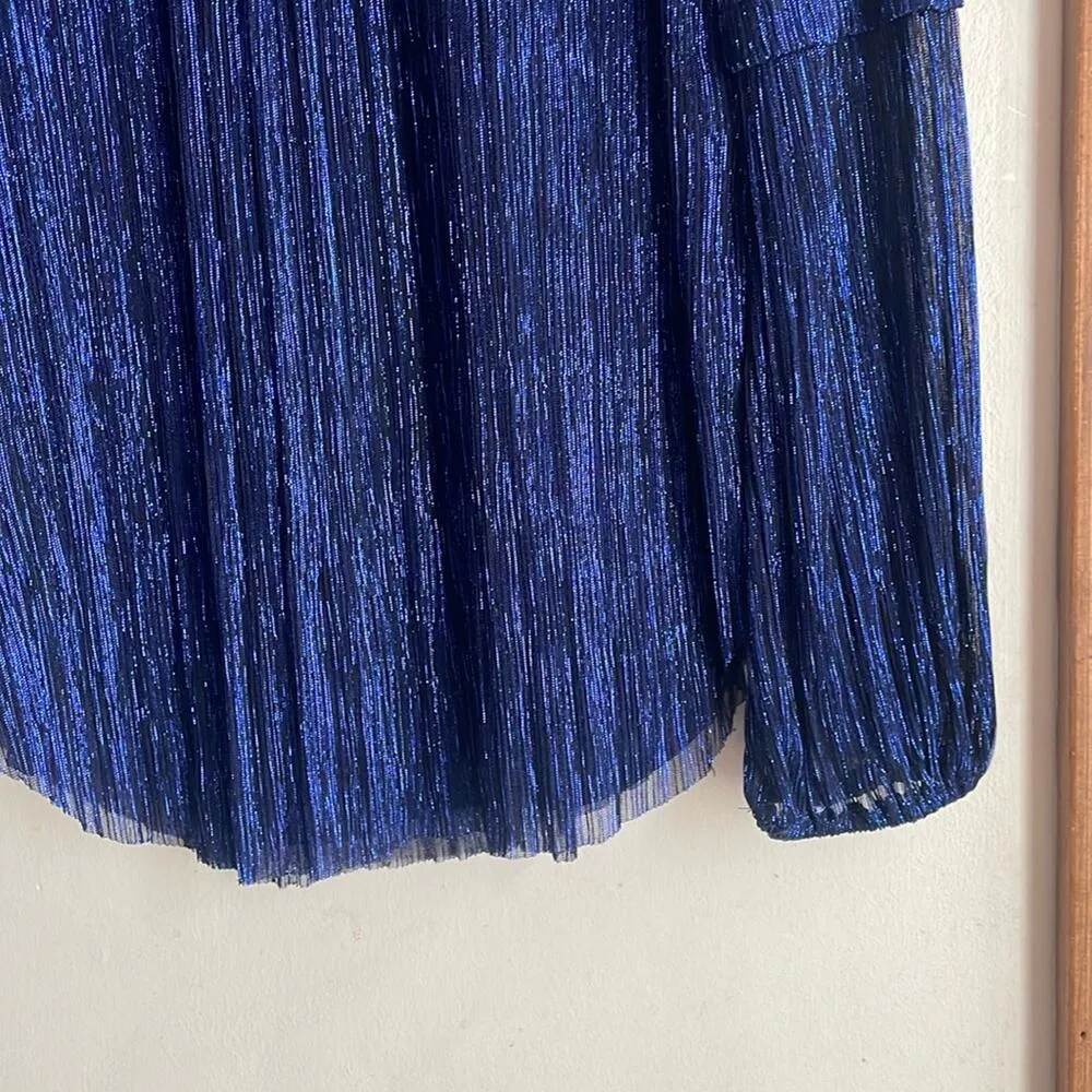 Anthropologie Moulinette Soeurs Ruffled Metallic Top Navy - Image 9