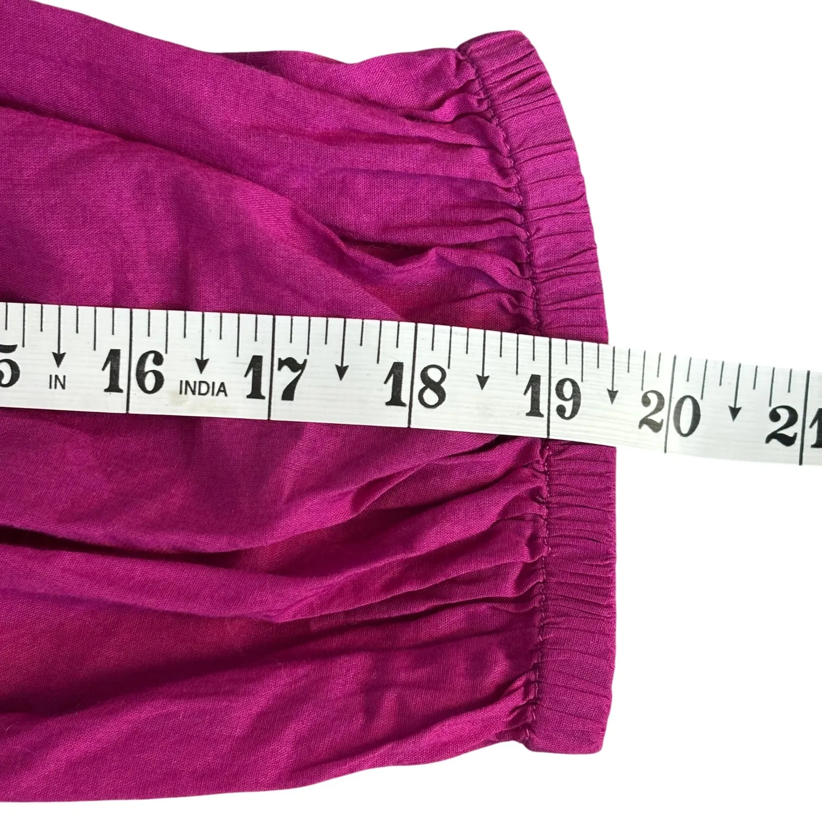 Farm Rio X Anthropologie Kelsie Peasant Blouse Sz M Purple Boho Puff Sleeve Lace - Image 9