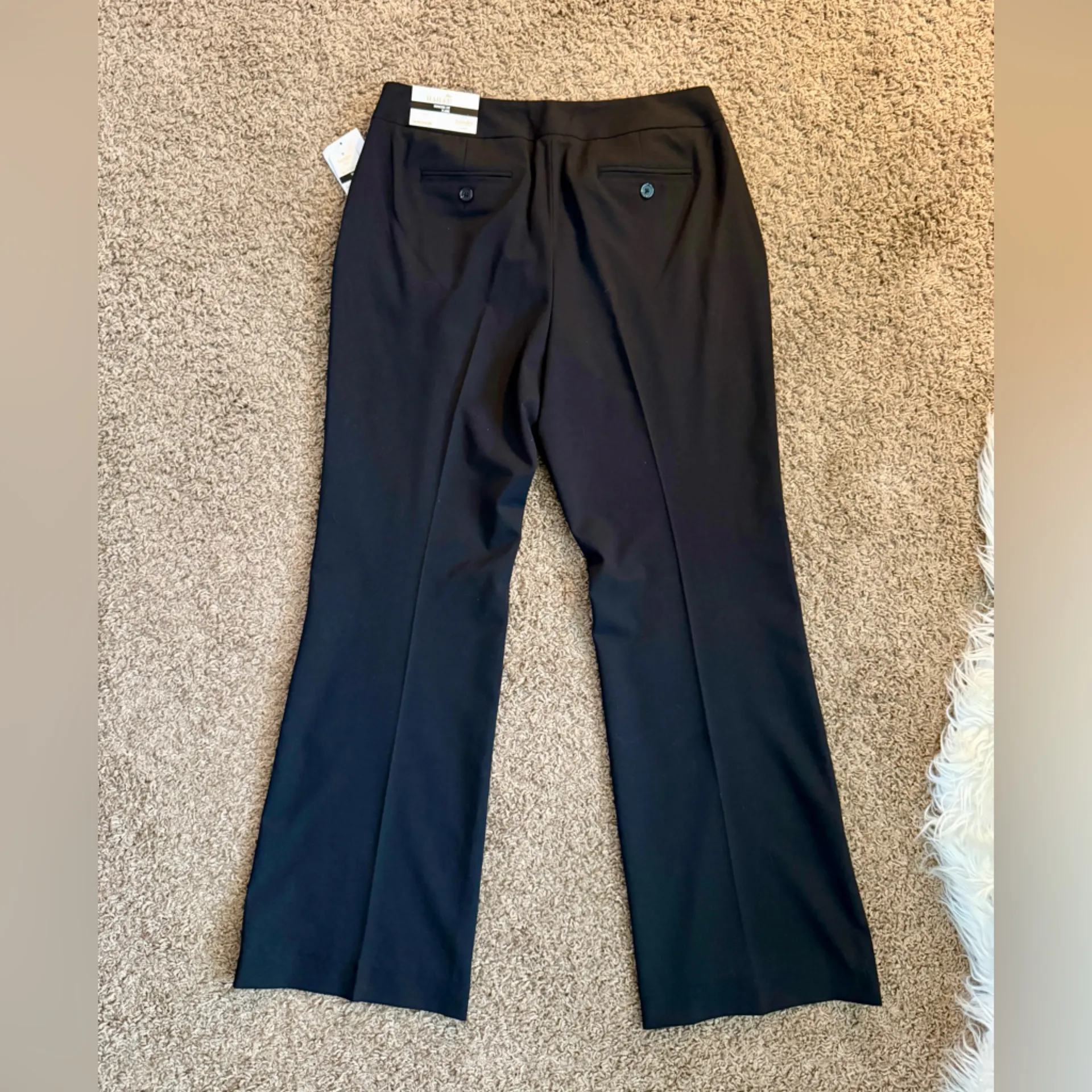 Laundry by Shelli Segal Size 10 Regular Modern Fit Flare Black Dress Pants - Image 3