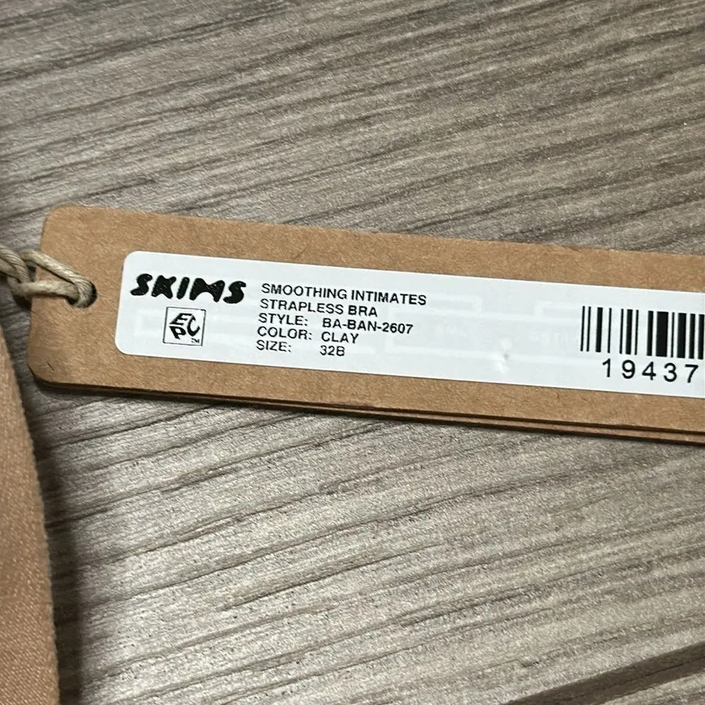 SKIMS‎ Smoothing Intimates Strapless Bra Clay Size 32B - Image 8