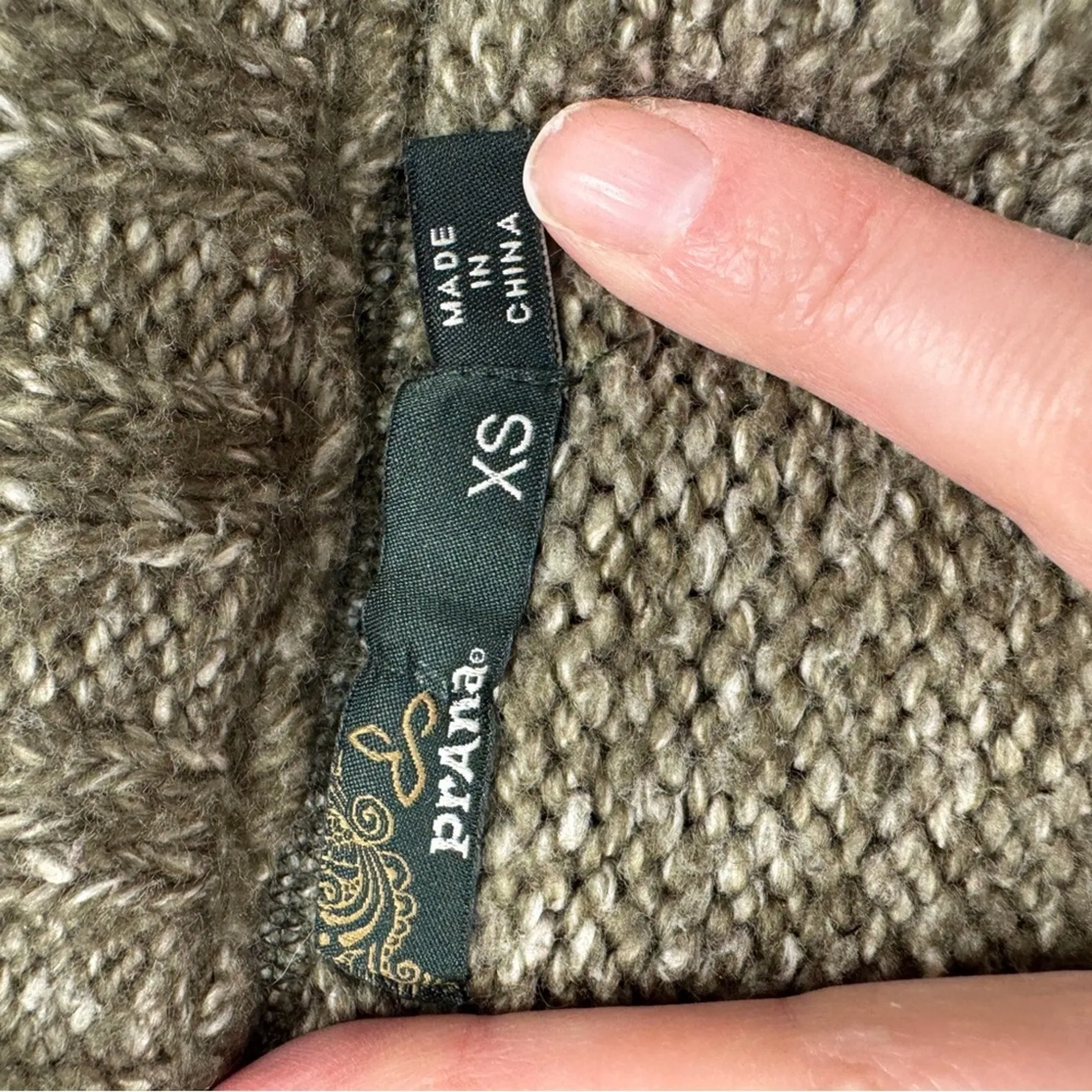 Prana Green Wool Mohair Blend Sweater Skirt Womens XS Rena Gorpcore Hiking Warm - Image 6