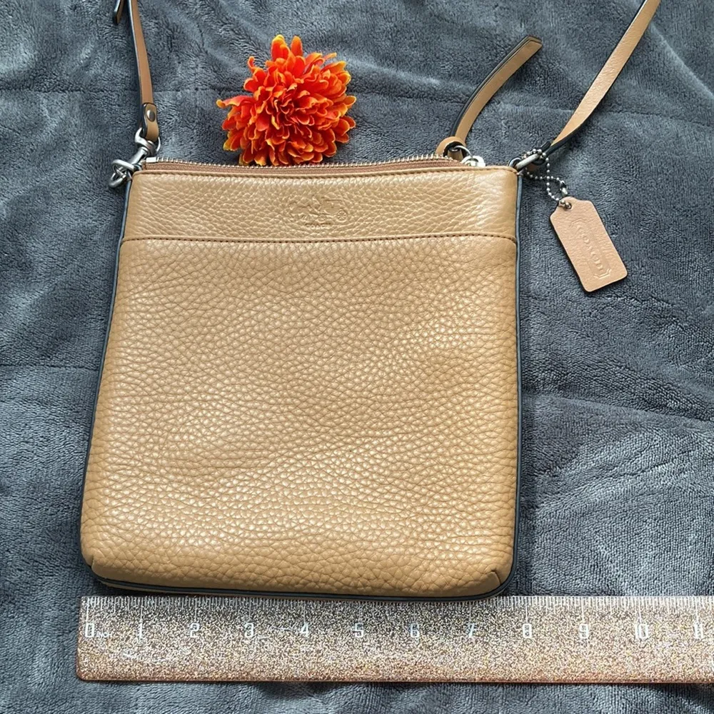 Coach | pebbled leather crossbody. Falls flat against body. - Image 6