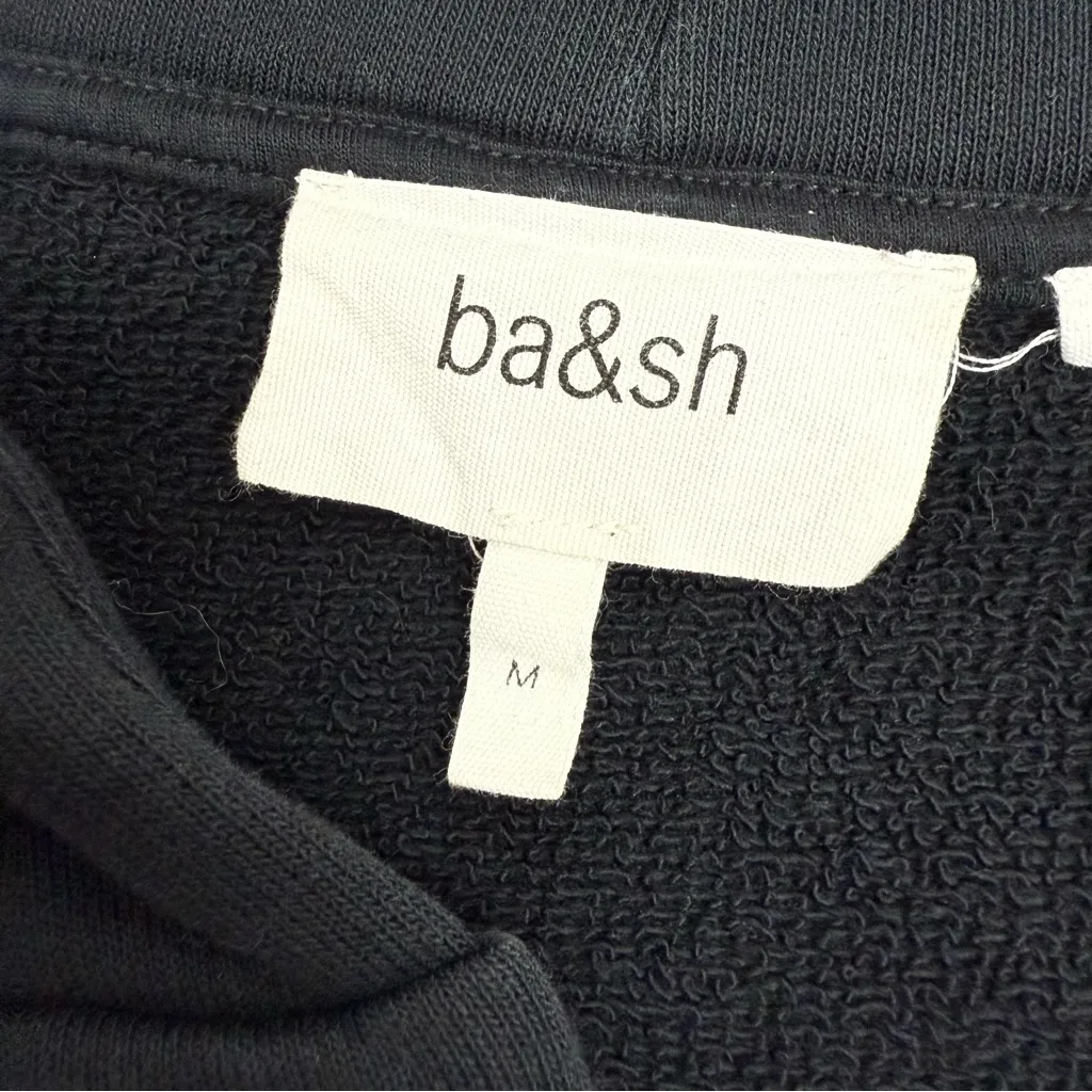 Ba&sh Vara Hoodie Sweatshirt Dress Black Noir - Image 12