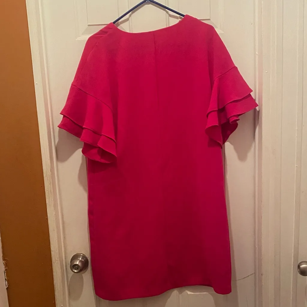 Worthington Fuchsia Ruffle Sleeve tunic Dress - Image 4