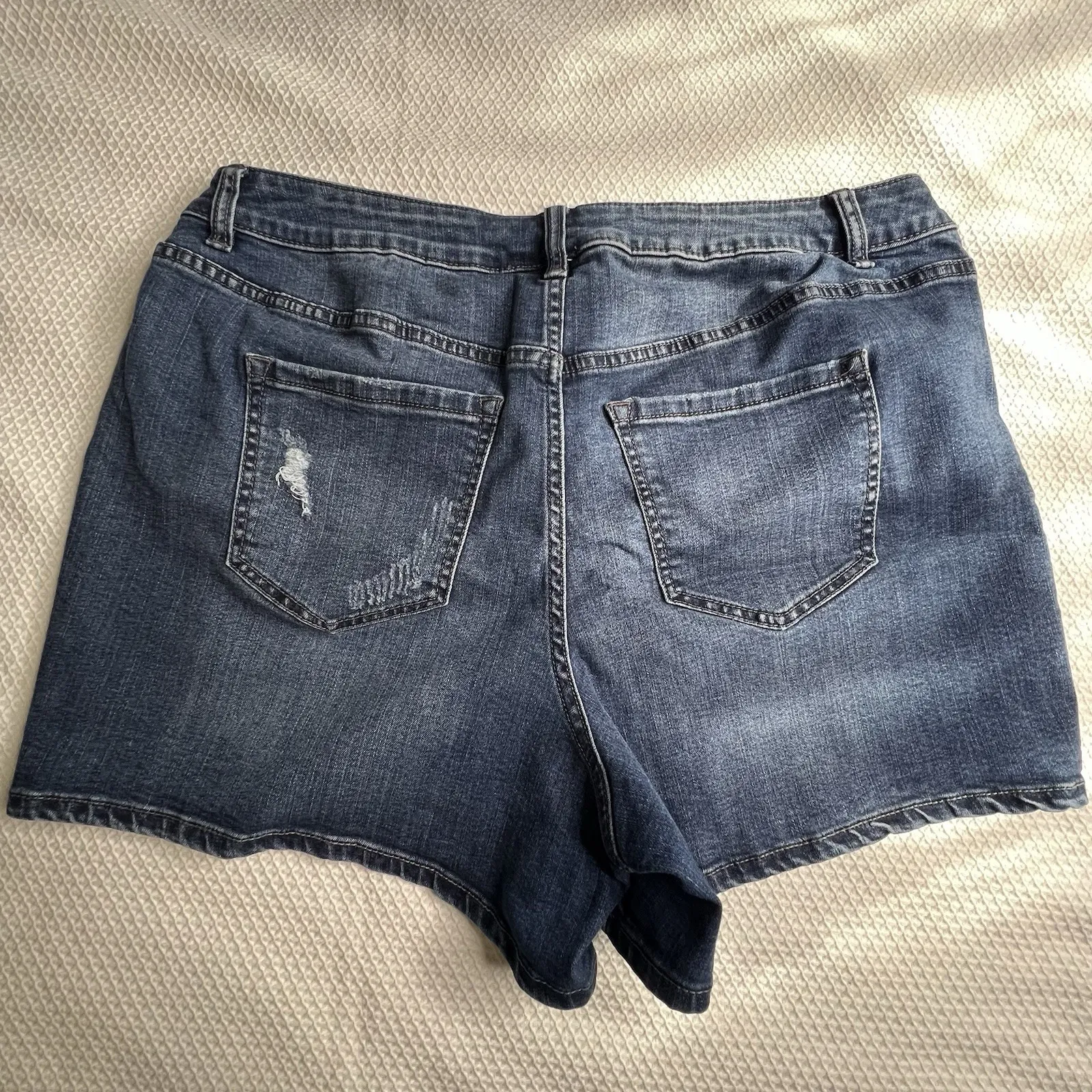 Venezia By Lane Bryant Plus Size Women's Blue Denim‎ Distressed Shorts Size 16 - Image 2