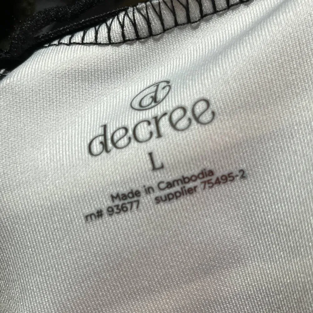 Decree Women's Black White Striped Tennis Sleeveless Top & Mini Skirt Set Large - Image 11