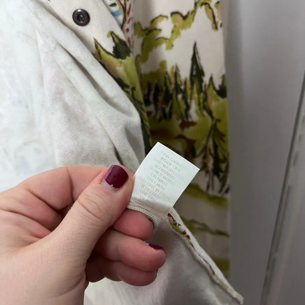 Christopher & Banks Women's Cotton Grannycore Mountain Scene Cardigan Sweater M - Image 4