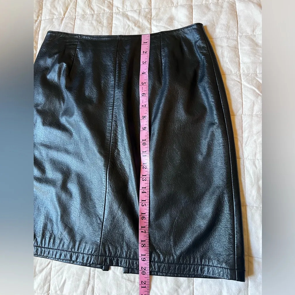 Wilsons X Maxima Black Leather Knee Length Pencil Skirt Sexy Feminine - Image 9
