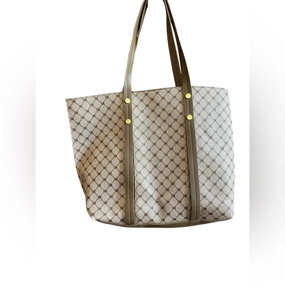Steve Madden Women's Brown Geometric Tote Bag‎ Casual Handbag - Image 8