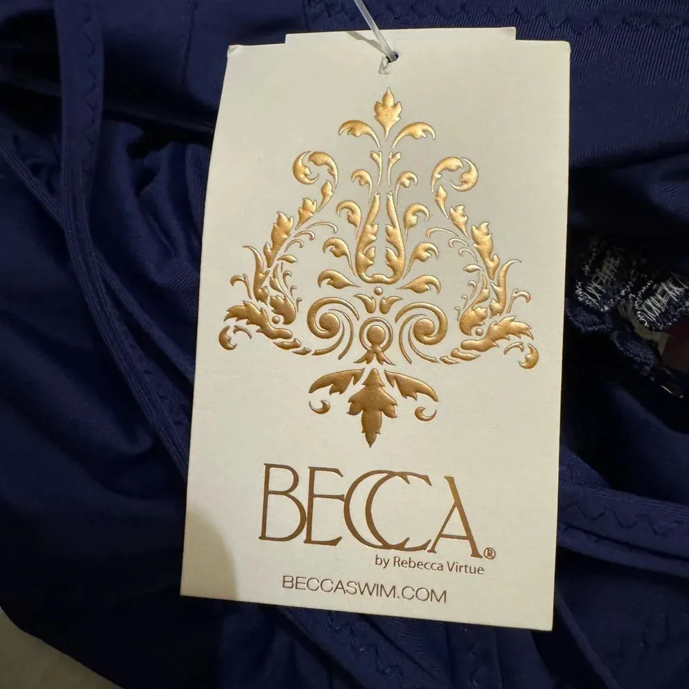 BECCA Swimsuit Delilah Plunge One Piece Swimsuit In Starry Night Navy Size S NWT - Image 9