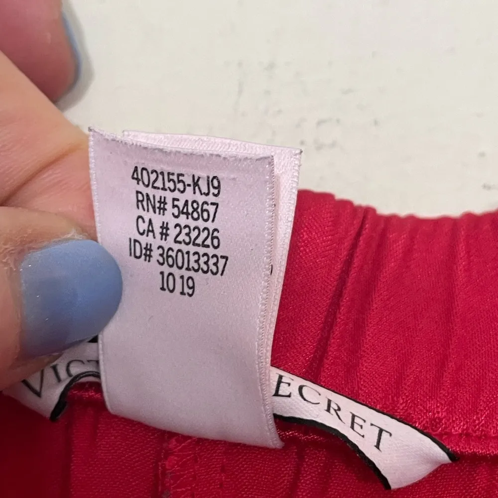 Victoria’s Secret Red Satin Polka Dot Pajama Pants ~ Viscose, Pockets ~ Size L - Image 16