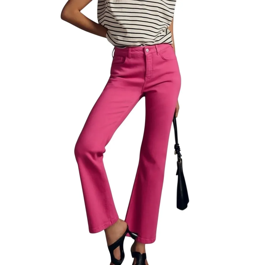 PILCRO The Yaya Mid Rise Flare Jeans Pink Size 27 Stretch Pants - Image 2