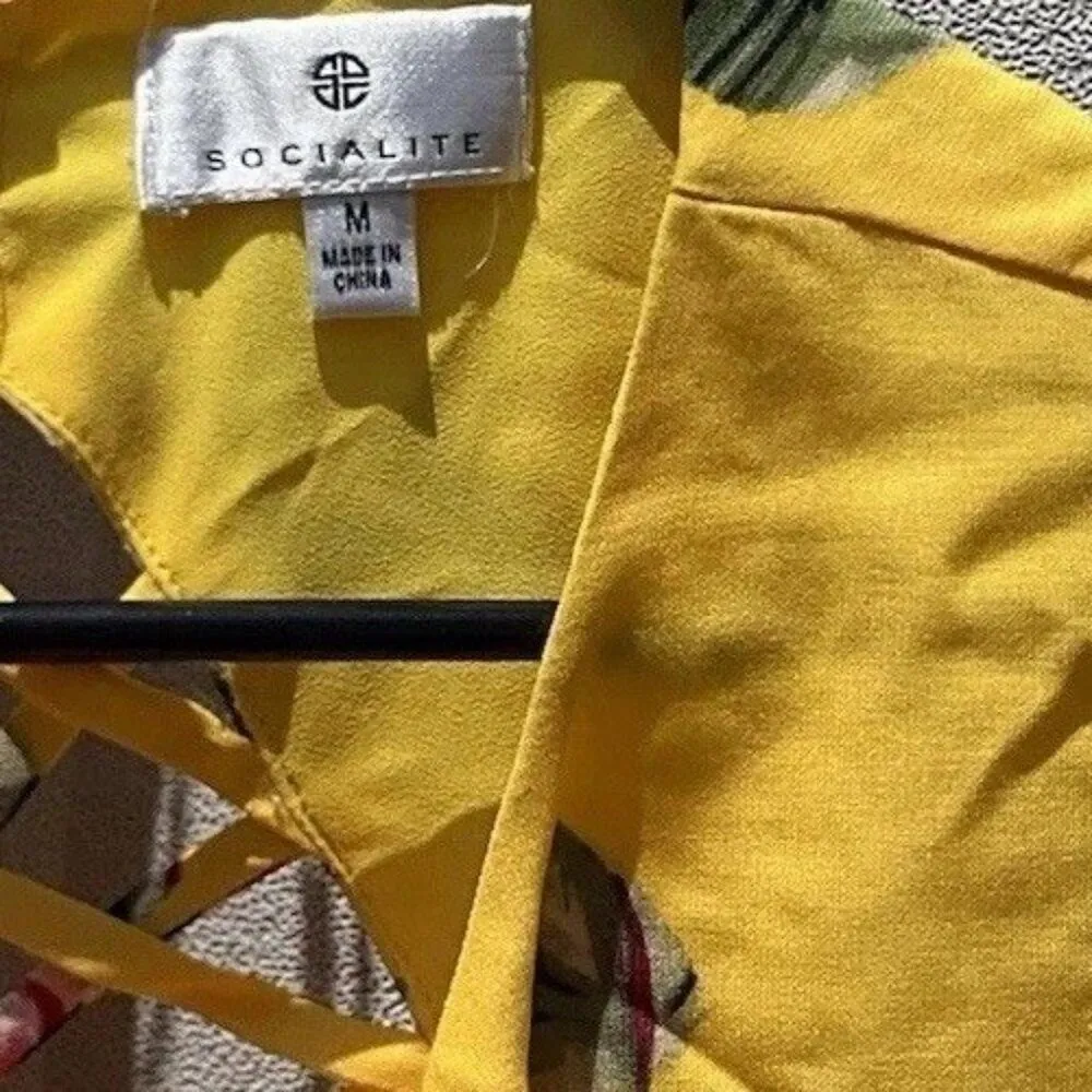 Dark Floral Sun Dress Size M Cotton Keyhole Cutout Black Pink Sleeveless Summer - Image 9