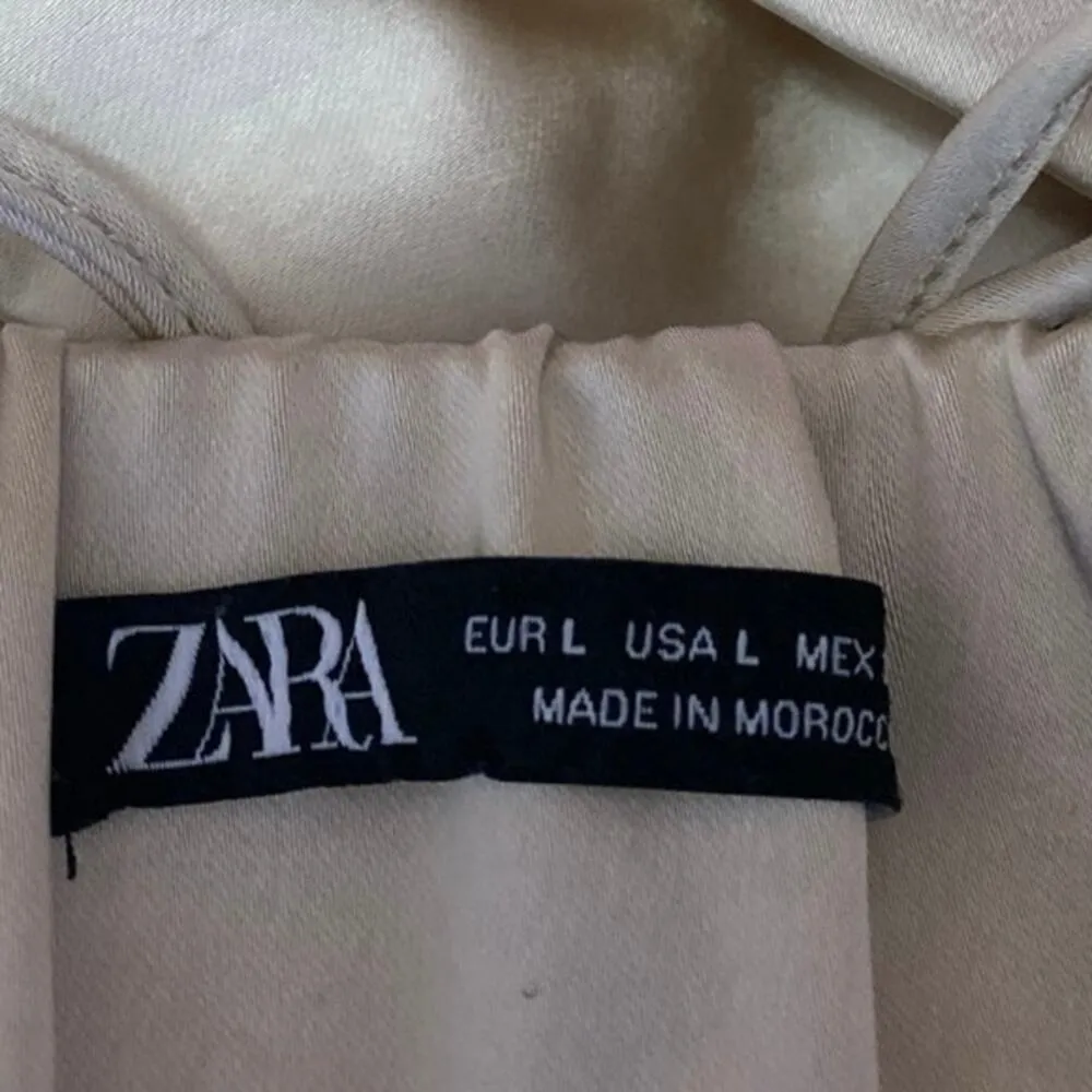 Zara Yellow Silk Satin Ruched Sleeveless Cami Camisole Tank Crop Top Size L - Image 3