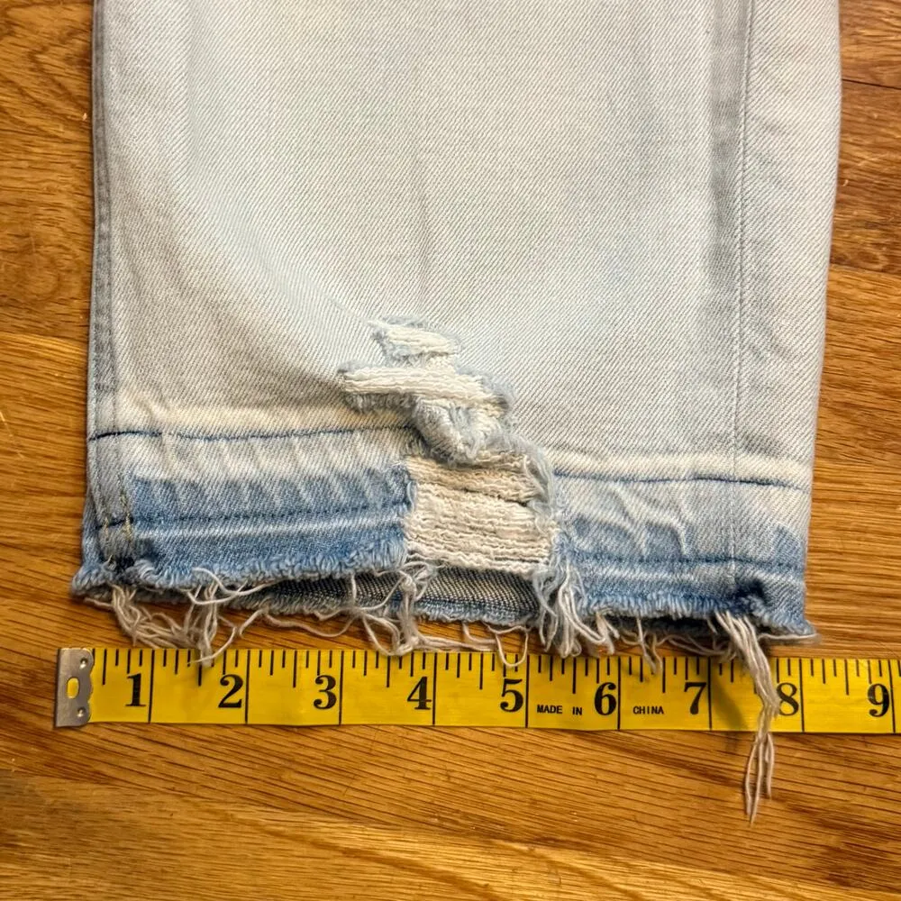 Hudson Jade Women’s 36  Blue Acid Wash High Rise Distressed Raw Hem Jeans Denim - Image 5