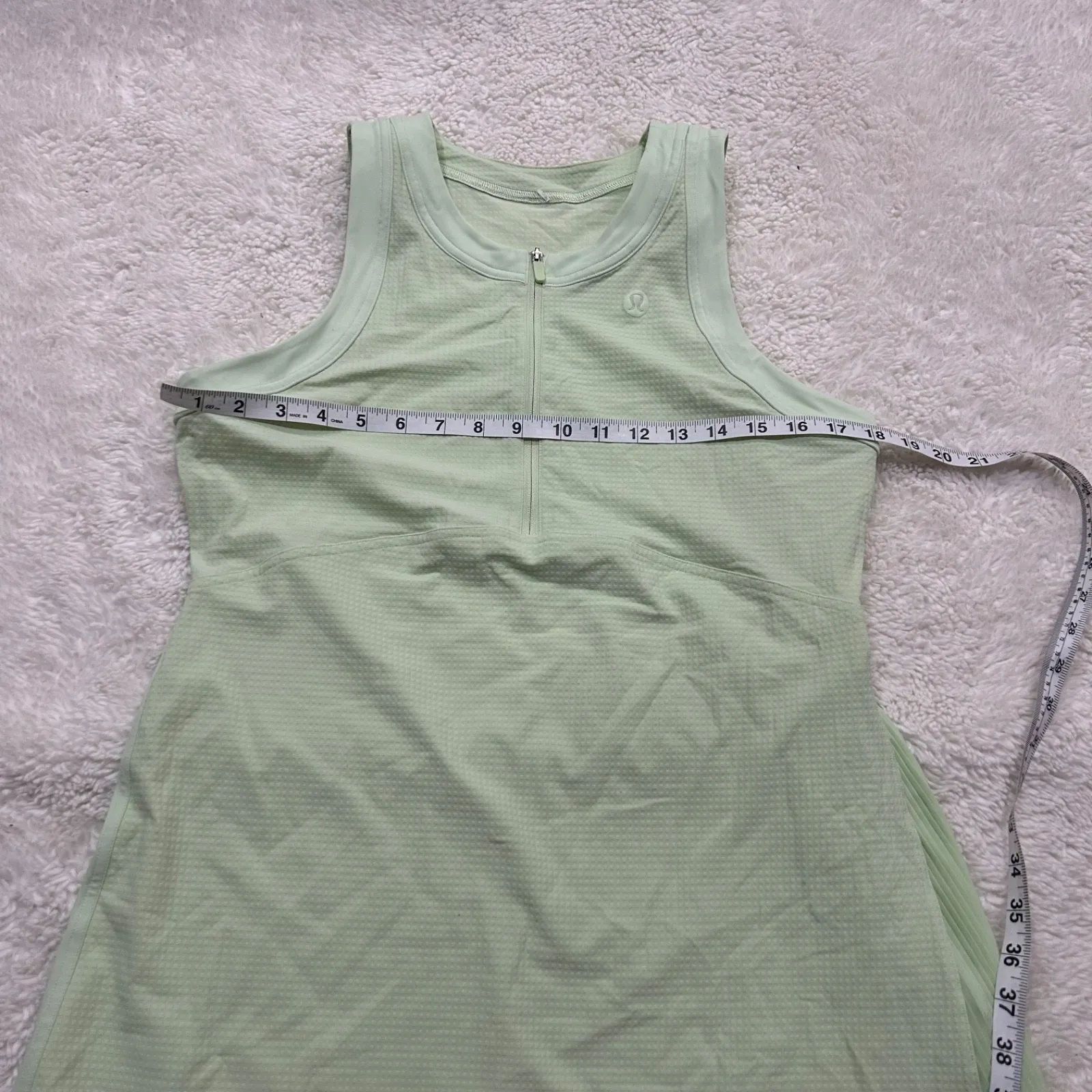 Lululemon Womens Tiered Pleats Tennis Dress Kohlrabi Green Sz 8 Preppy Clean - Image 4