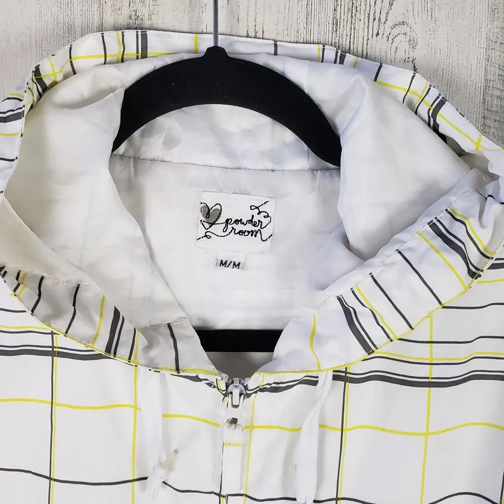 Powder Room Lightweight Full Zip Hooded Windbreaker Jacket Women's Size Medium White - Image 2