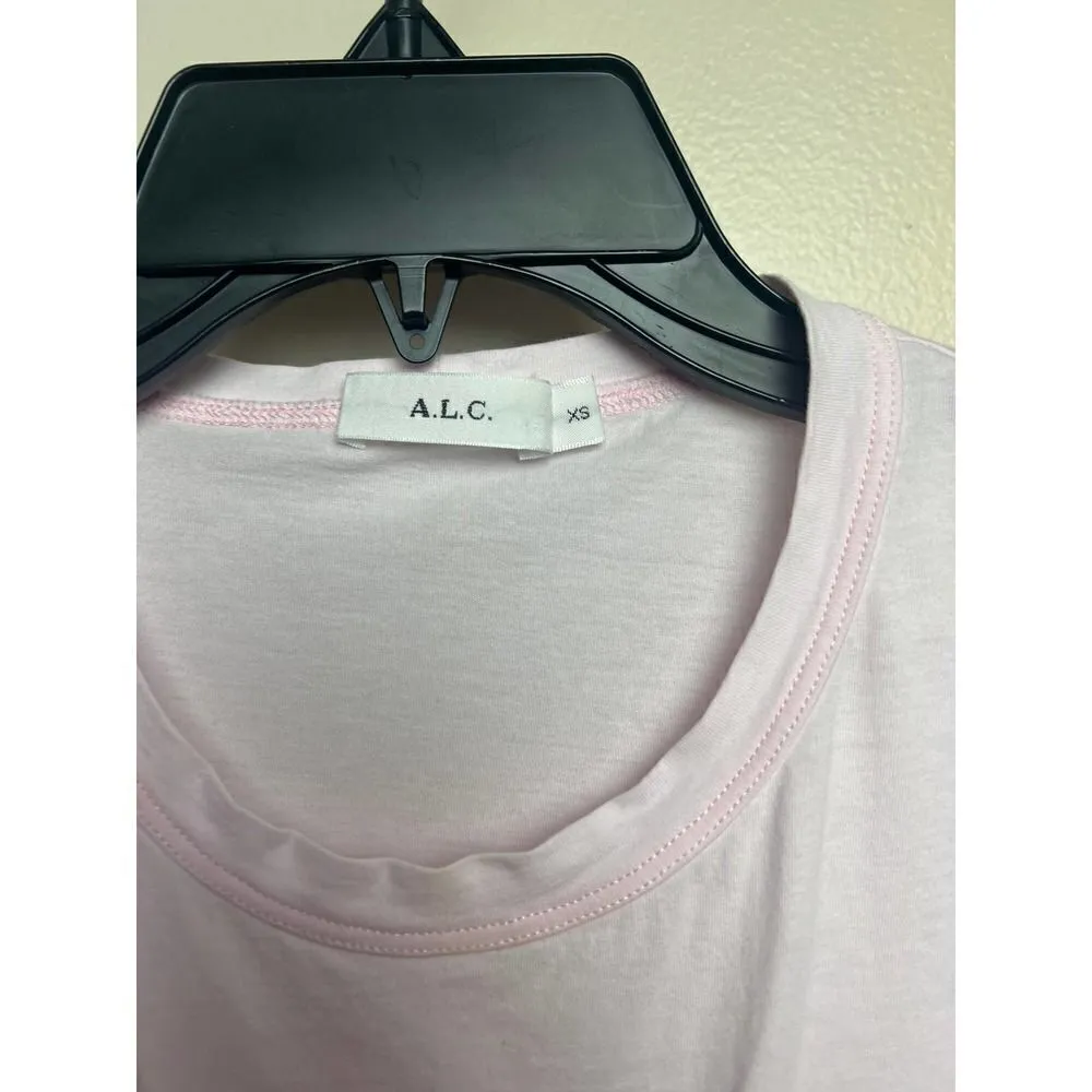 A.L.C. Pink Milo Puff Sleeve Tie T-Shirt Sz. XS - Image 4