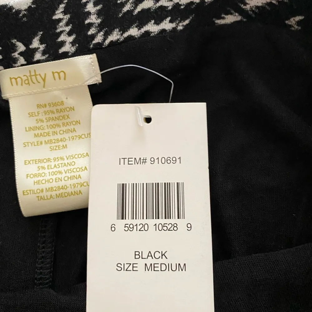 Matty M Black and White Chevron Stripe Pullon Skirt M NWT - Image 3