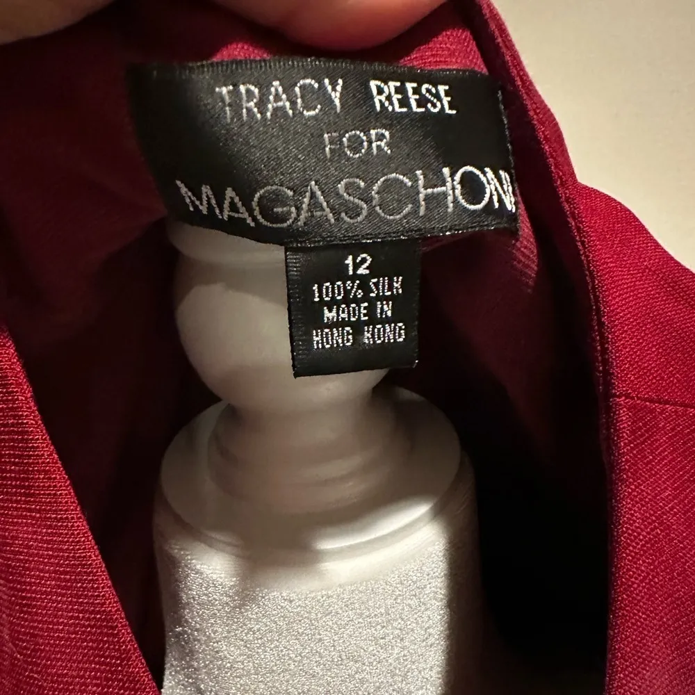 TRACY REESE MAGASCHONI SILK RED BLAZER 12 - Image 3