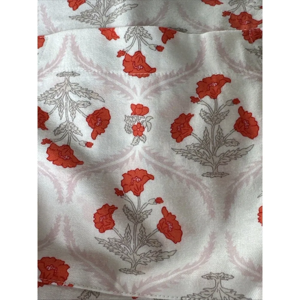 Sonoma Pajama Set Button Front Floral Orange Cream Floral Size XXL New Woven - Image 6