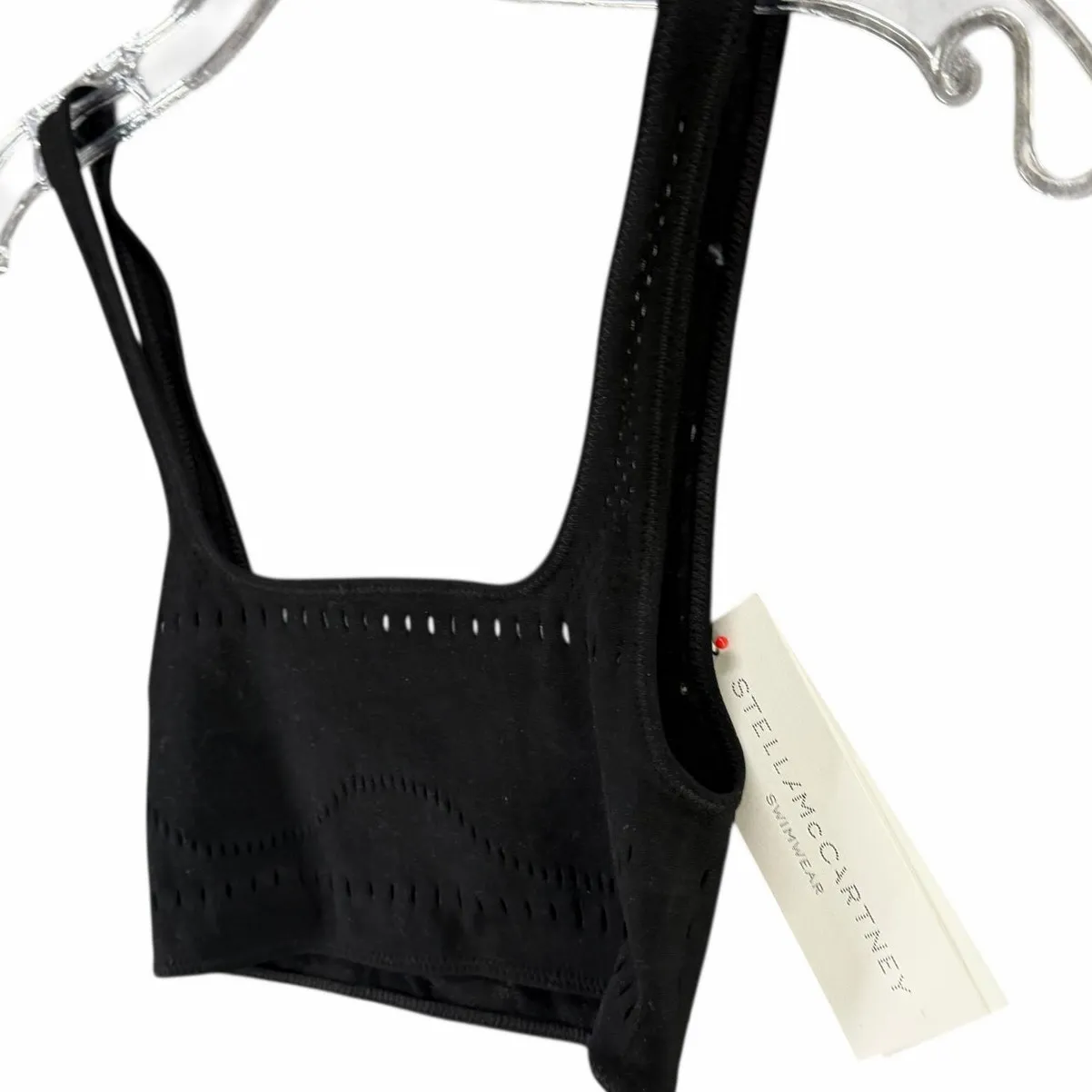 Stella McCartney Stellawear Crop Bra Womens XS/S Black Perforated Swimwear NEW - Image 3
