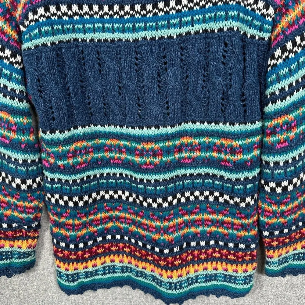 Vintage The Limited Petite Small Womens Sweater Hand Knit Striped Multicolor 90s - Image 13