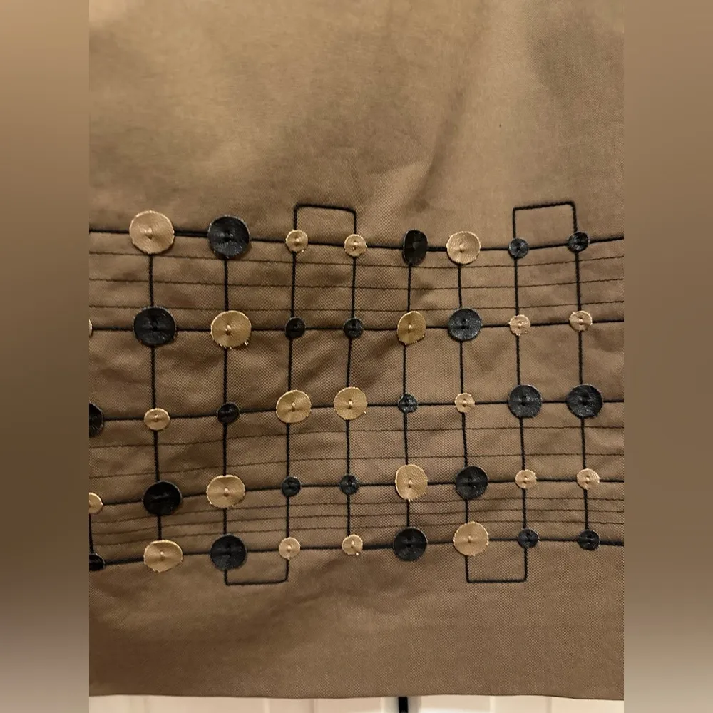 Worth Skirt Women 8 Brown Pencil Straight Skirt Geometric Accents Office Preppy - Image 2