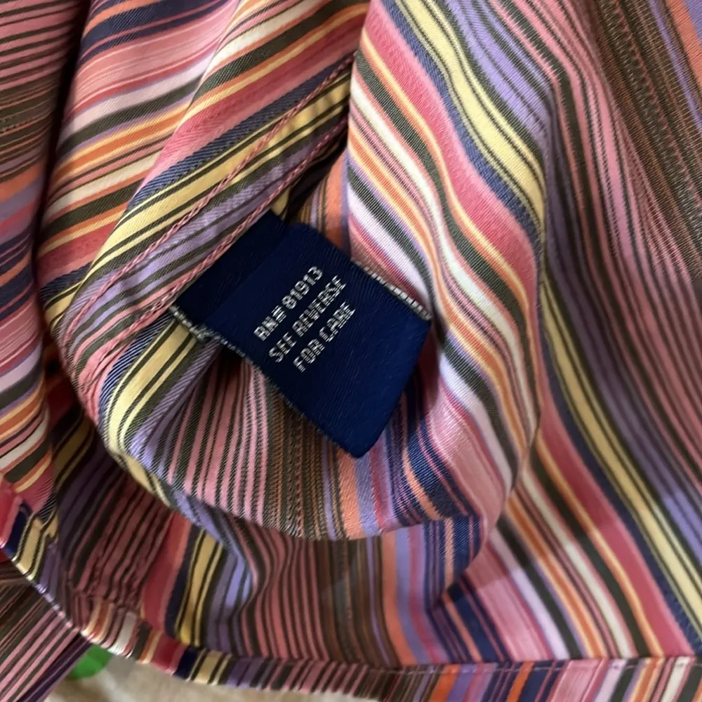 Robert Graham Colorful Stripes Button Down Blouse - Size Medium - Image 9