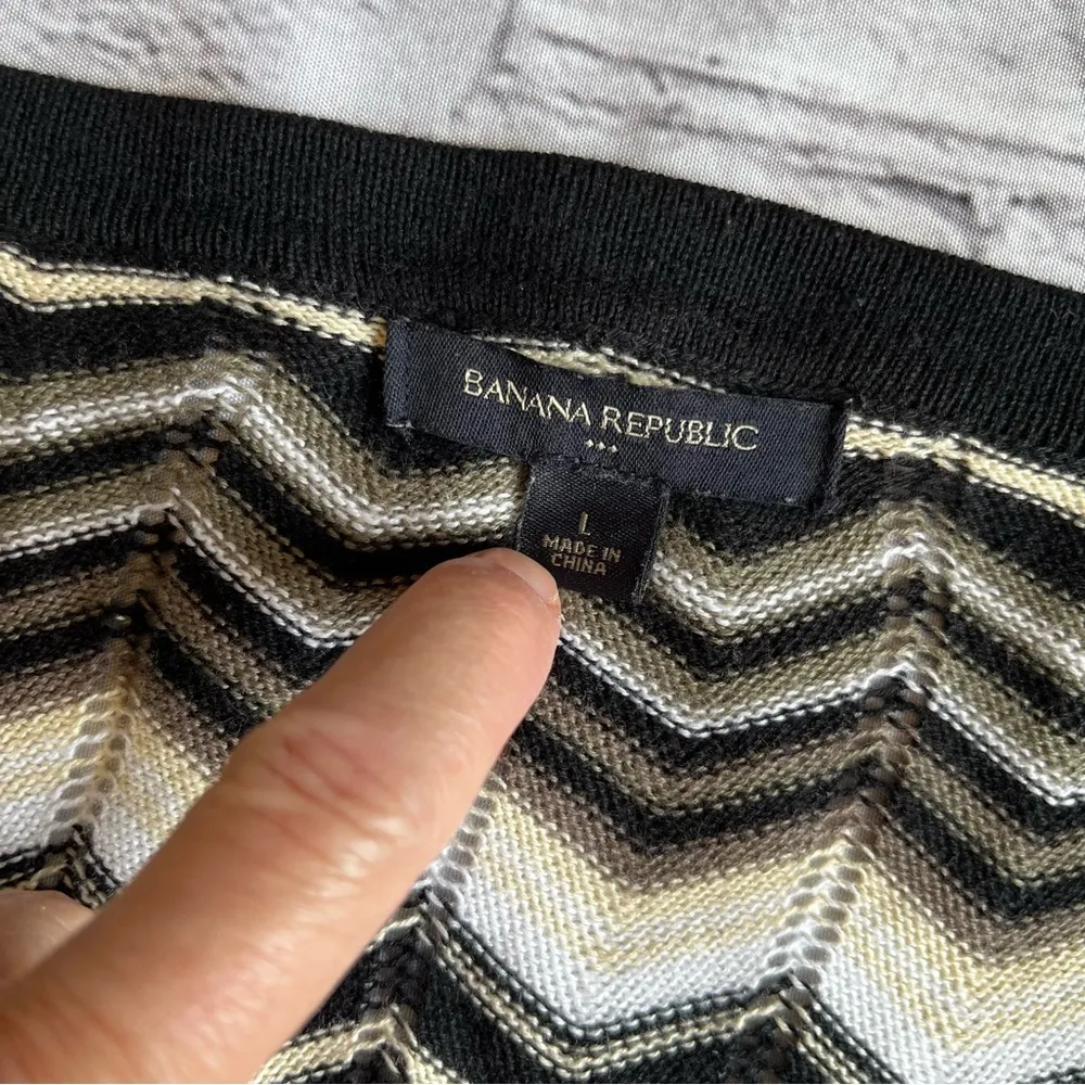 Banana Republic Cardigan Chevron Loose Knit Sweater Med. Maximalist Indie Sleeze - Image 3