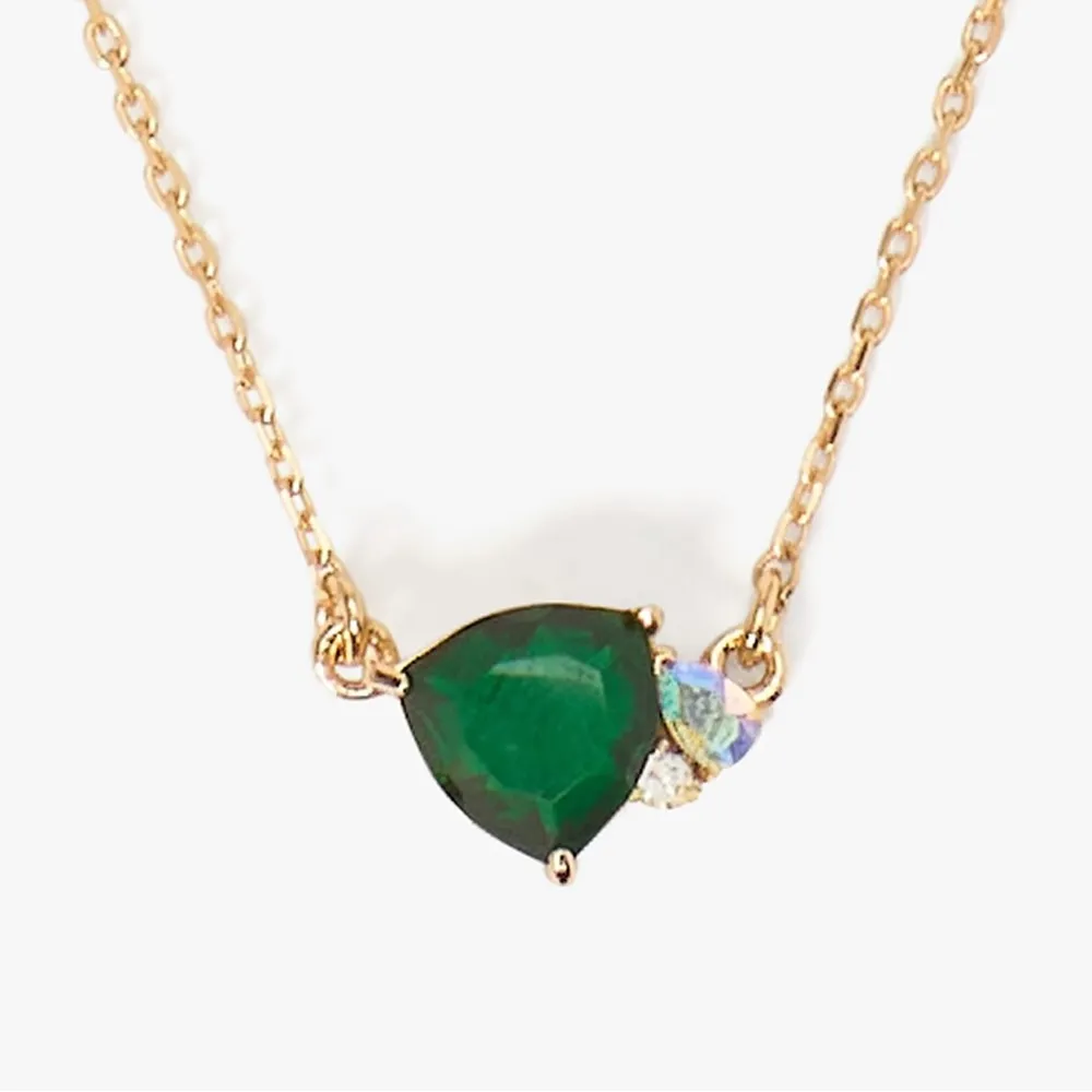 NEW Kate Spade Shine Me Up Pendant Necklace-~Dust bag~Box~Gold~Green Mult - Image 2