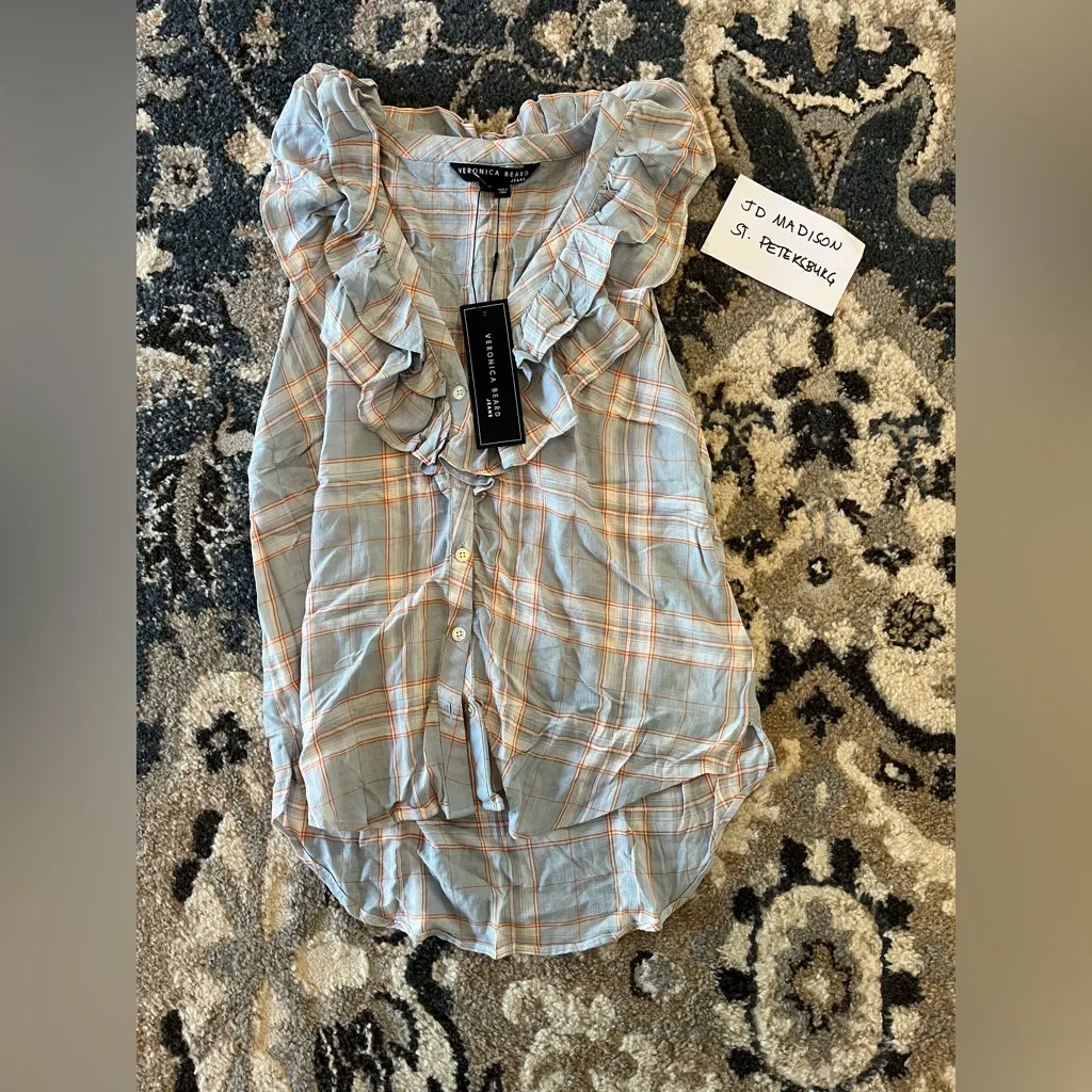 Veronica Beard  Leina Shirt in Vapor Multi - Image 2