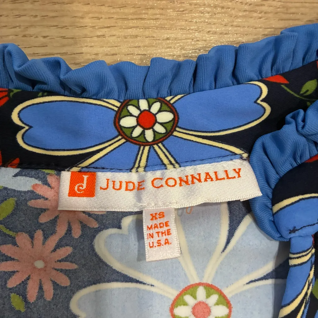 Jude Connally Women’s Dolly Dress Felicity Floral Tiered Mini Size XS Blue - Image 3